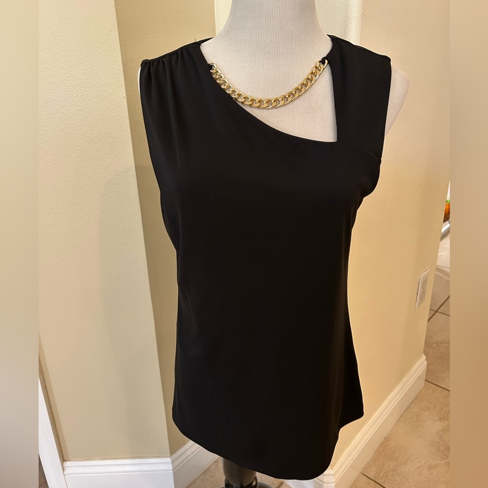 INC International Concepts Black Chain Detail Tank Top - Picture 3 of 10